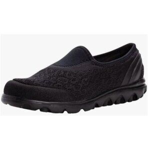 Propet TravelActiv Slip On Size 8.5 Women's All Black Fabric Rubber NWB Loafer